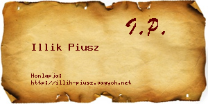 Illik Piusz névjegykártya